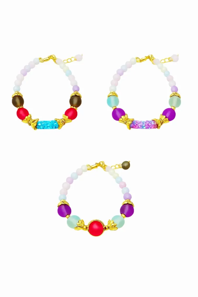 Colorful Beads Bracelet 3 Pcs Set